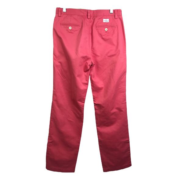 Vineyard Vines Khaki Pants Mens 30X32 Preppy Salmon Pink Straight Leg Cotton - Picture 4 of 8